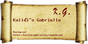 Kallós Gabriella névjegykártya